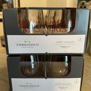 Threshold plastic Wine Glasses- Merry Christmas 8 in total